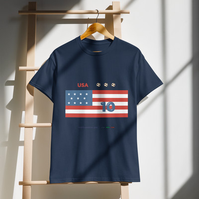 Custom Number USA Football T-Shirt, Personalized Soccer Tee Jersey 
