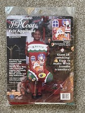 J P Coats Giant 28" Felt Applique Stocking Kit Christmas Eve 2806