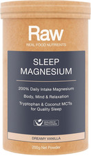 Raw Real Food Nutrients Sleep Magnesium - Dreamy Vanilla, Coconut Mcts, Susta...