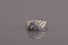 Sterling Silver 10mm Rippled Wavy Ribbed Band Ring 925 Sz: 8