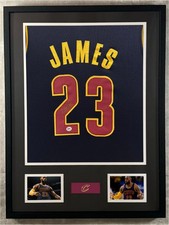 Lebron James Signed Jersey Framed W/ COA Cleveland Cavaliers Navy Auto Display