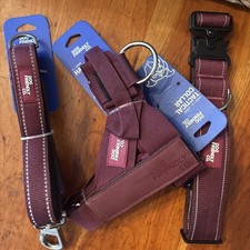 Dog Friendly Harness XL Burgundy Leash 120 Cm  Tactical Collar L/XL