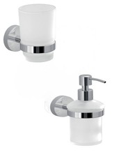 Gedy Linie Eros Chrom Wandb&uuml;rstenhalter und Seifendoset