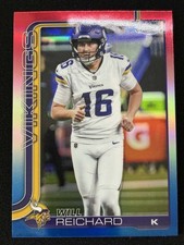 2025 Topps Chrome Football #203 Will Reichard Vikings Red White & Blue Refractor