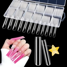 LIONVISON 3XL Clear Full Cover Nail Tips for Acrylic Nails Professional, 240P...