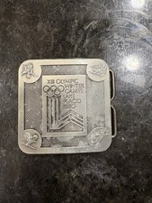 Vintage 1980 XIII Olympic Winter Games Lake Placid Belt Buckle Commemorative Vtg