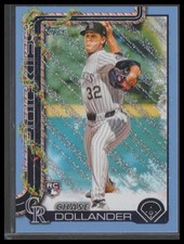 2025 Topps Holiday #H130 Chase Dollander Light Blue & White Glitter Holiday