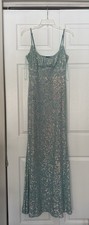 Double Lined Sparkling Blue Sequin Windsor Prom Dress Formal Evening Gown 