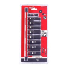 Milwaukee 4932480455 9 Piece 3/8" Deep Impact Socket Rail Set