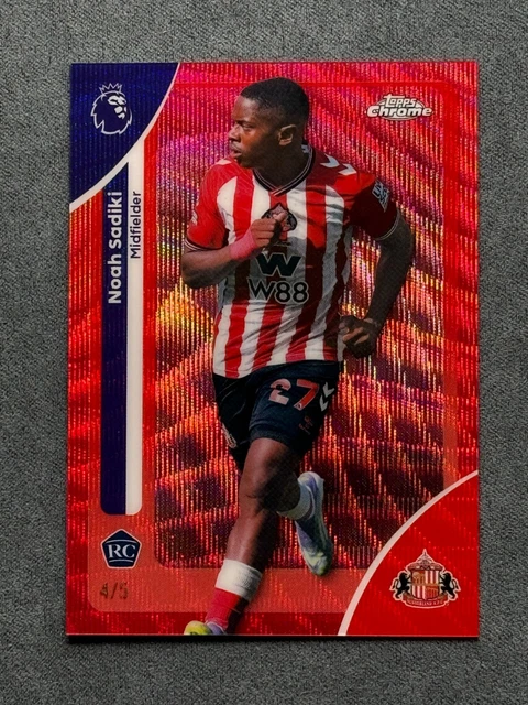 2026 Topps Chrome Premier League Noah Sadiki RC /5 Refractor