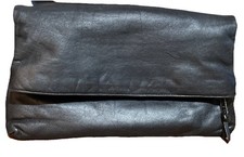 VTG 80s Almondo Clutch Bag Black Leather Md In Korea Conditioned Cleaned EUC