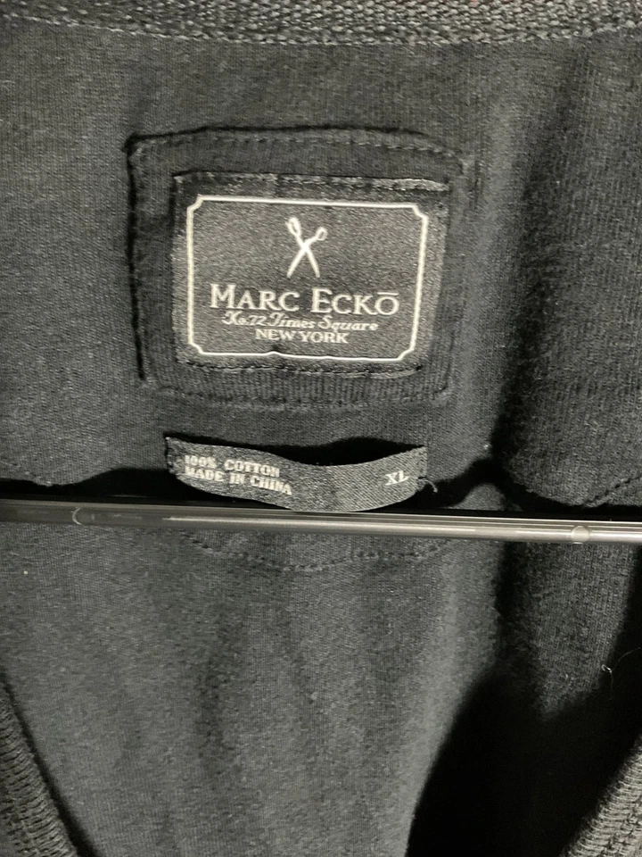 Suéter cárdigan gráfico XL negro algodón Marc Ecko para hombre Foto 2 de 3