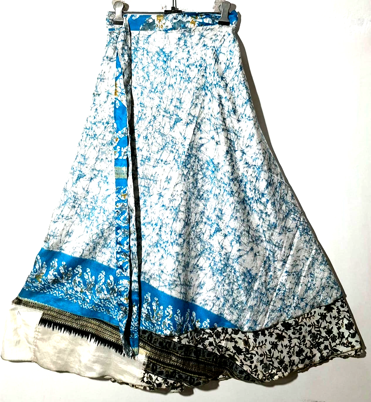 Incredible-art Vintage Silk Sari Magic Wrap Skirt Reversible Hippie Sarong