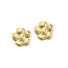 14K Yellow Gold Baby Flower Screwback Earrings