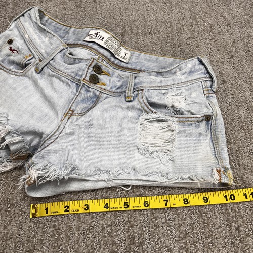 Hollister pantaloncino denim donna 1 lavaggio leggero invecchiato taglio sfilacciato orlo grezzo - Foto 23 di 23