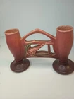 Vintage Stunning Roseville Double Bud Vase in Burgundy/#160/CIRA 1950