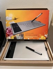 WACOM Bamboo Create Pen and Touch Tablet (CTH-670) W/Box & Instructions, Cord 