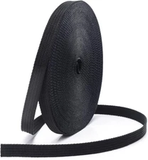 Coobigo Nylon Webbing 3/8 Inch Heavy Duty Black Nylon Webbing Straps 3/8" Wide, 
