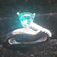 925 Silver Prong Set Size 7 Green Trillion Aquamarine Stone