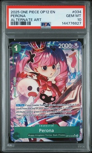 2025 One Piece OP12 EN Perona Alternate Art #034 PSA 10 GEM MINT