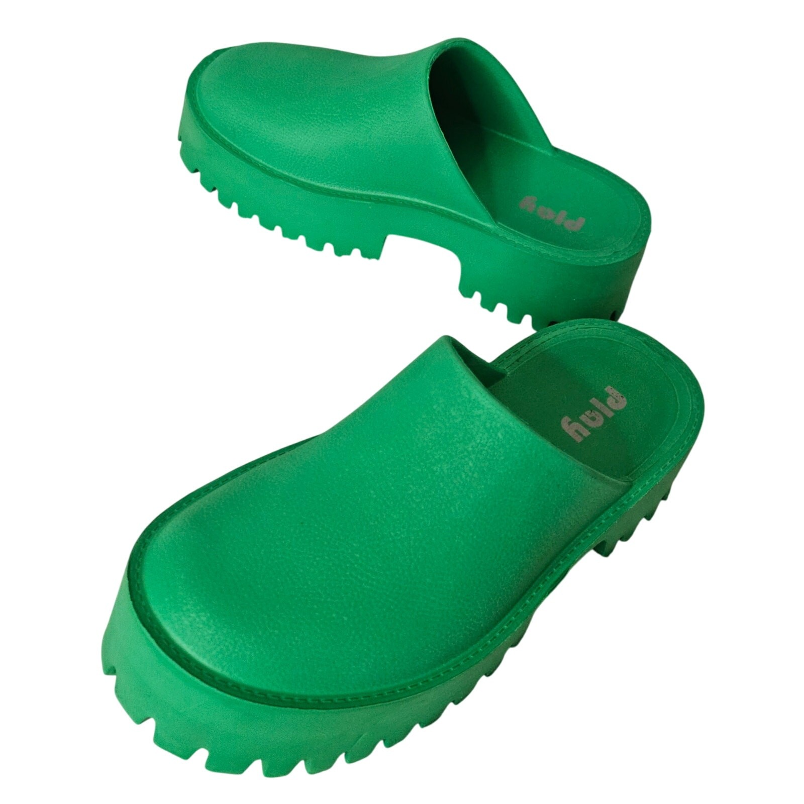 SAOLA Play verde lime taglia 8 Jeffery Campbell biggie 2 lug suola spessa plateau slipon