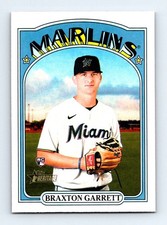 #697 2021 Topps Heritage Braxton Garrett RC Miami Marlins
