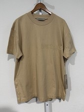 NEW ESSENTIALS Fear Of God Flocked Boxy Logo T-Shirt - Brown - S
