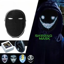 Cyberpunk Mask Helmet LED Glow Electronic Charge Bluetooth Halloween Kids Gifts