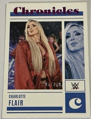 Charlotte Flair 2023 Panini Chronicles WWE Card #25 Purple Parallel #284/349 SP