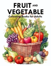 Fruit and Vegetable: Colouring Books for Adults with Orange, Pineapple, Carr...