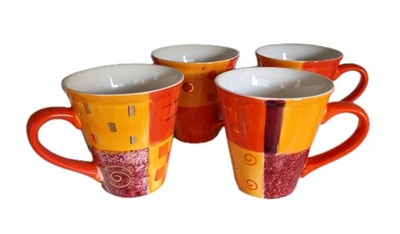 4 Tassen FINE CERAMICS | CHA CULT | HANDGEMALT-350 ml