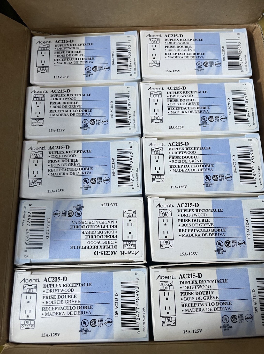 🔥10pcLot Leviton AC215-D Acenti Duplex Recep 15A Driftwood $59 Free ...