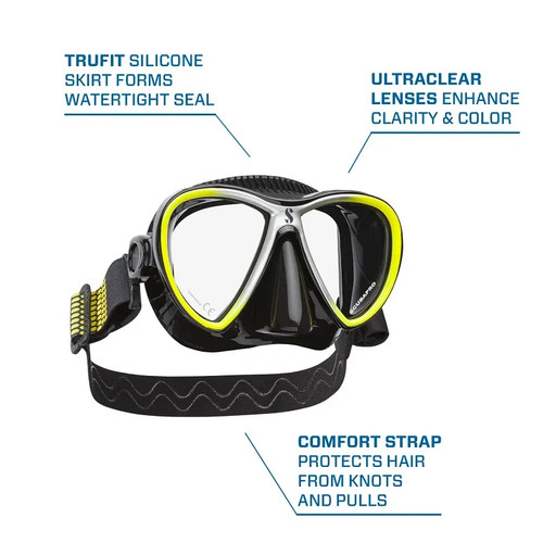 Scubapro Synergy Twin Trufit maschera subacquea lente trasparente basso volume ampia visione adatta - Foto 4 di 22