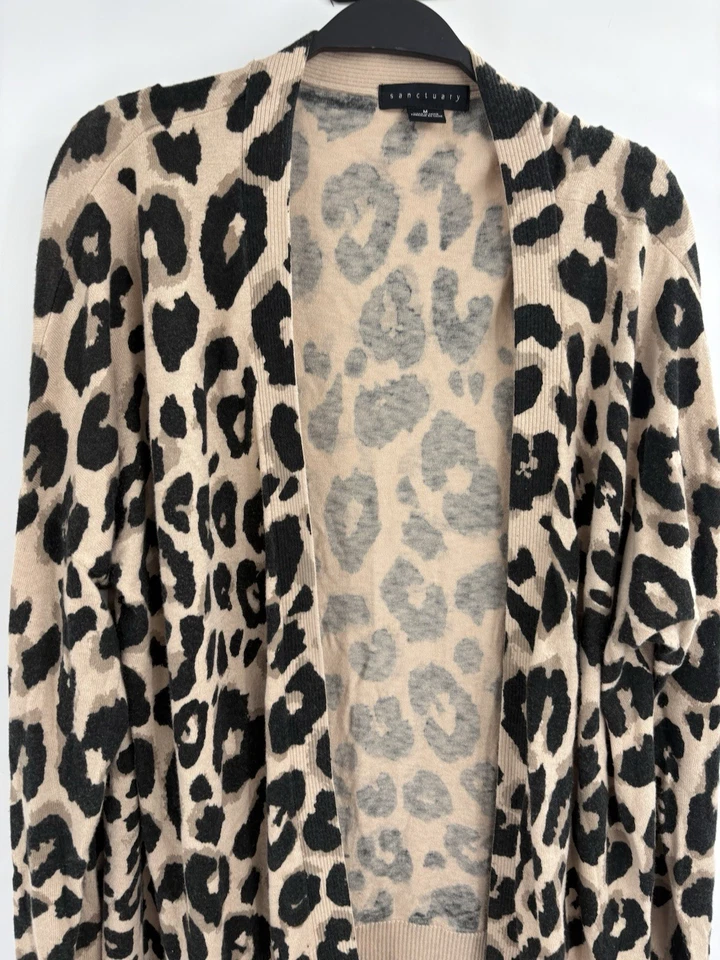 Cárdigan leopardo delantero abierto Sanctuary Essential algodón nailon en Classy Medium Foto 3 de 4