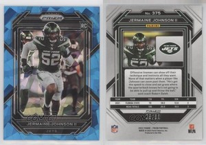 2022 Panini Prizm Rookies Blue Ice Prizm /99 Jermaine Johnson II #375 Rookie RC