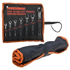 7Pcs Flare Nut Wrench Double Open-Ended Brake Pipe Spanner Tool Set 6mm-24mm UK