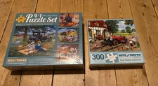 Bits And Pieces 300 pc Puzzles Set Of 5 Simpler Times, Out In The Country New