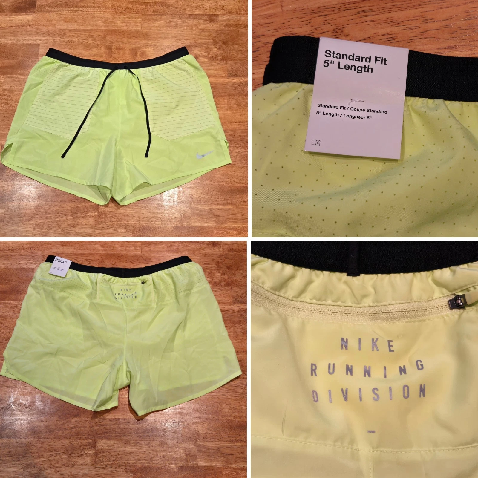 New! Nike Flex Stride Running Division Shorts DD4791-736 Mens XL Light Lemon
