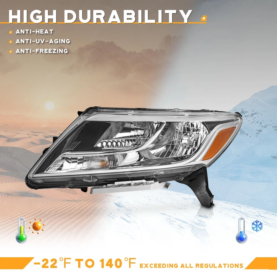 Pair Headlights Assembly Black For 2013-2016 Nissan Pathfinder Halogen Headlamps Foto 4 de 4