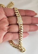 Men 14K Gold Plated Cuban Link Chain Necklace 20"
