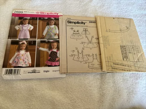 Simplicity Pattern #2699 Child's Apron. Size A-1/2 to 4.