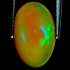 3.41 Ct Natural Ethiopian Cabochon Opal Gemstone Multi Color Oval Cut — photo 3
