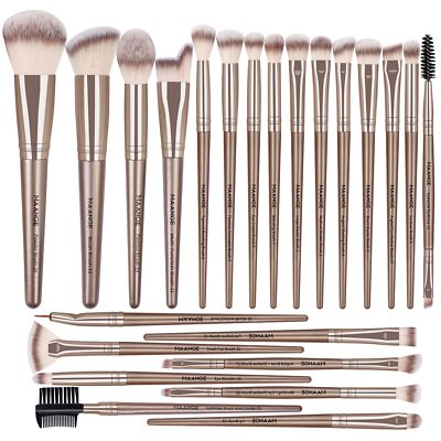 MAANGE Makeup Brush Set 23 Pcs Makeup Brushes Premium Synthetic (Champagne)