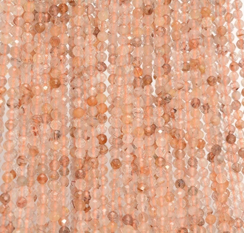 CUENTAS SUELTAS REDONDAS MICRO FACETADAS PIEDRAS PRECIOSAS CUARZO RUTILADO BRONCE 4 MM 15,5" - Imagen 3 de 4