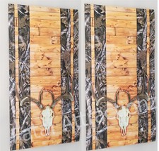 Camo Wood Boards Deer Skull Cornhole Cover Wrap Vinyl Decal Sticker buck hunting