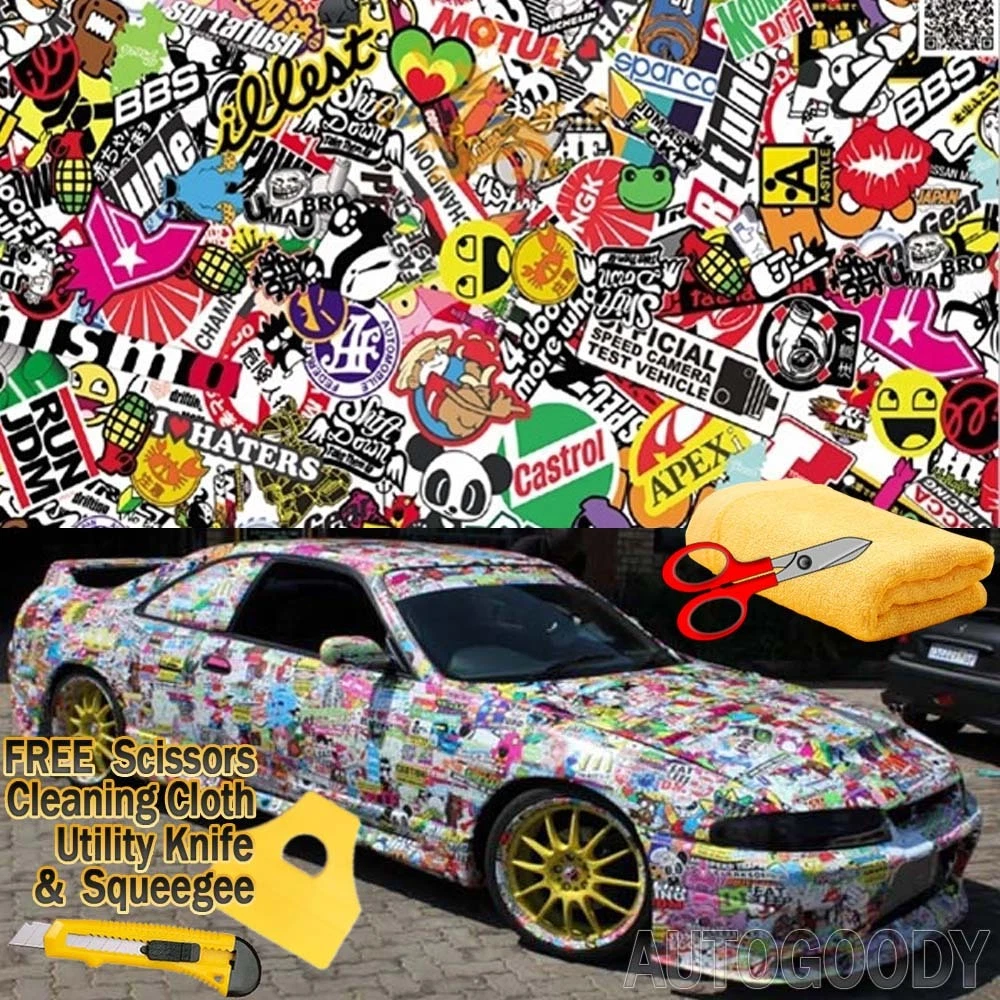 Stickerbomb vinyl wrap deals