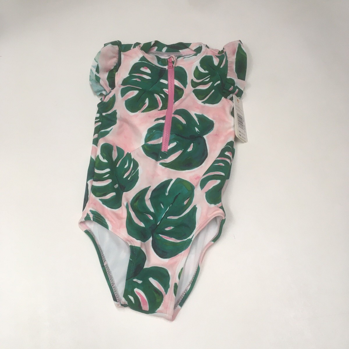 NWT Gymboree 2T Baby Girl 1-piece Rash guard Swim Suit pink green NWT Gymboree 2T Baby Girl 1-piece Rash guard Swim Suit pink green