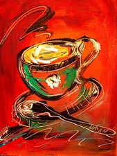 COFFEE    painting Abstract Modern Art  Contemporary  WALL DECOR Y3G4F