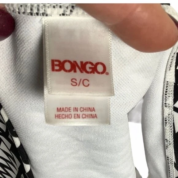 BONGO Bikini Bottom Women Small Aztec Geometric Print Criss Cross High Waisted - Image 4 of 4