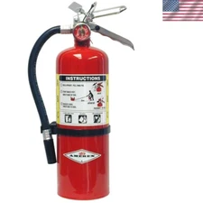 Dependable 5 lb Fire Extinguisher with Wall Bracket - Class A, B, C Fire Safety